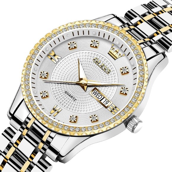OLEVS Women Silver Gold Small Face Analog Quartz Casual Waterproof Watches main image 4